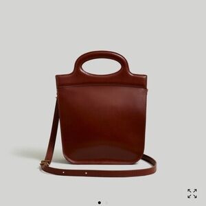 Madewell toggle crossbody bag in cherry wood leather